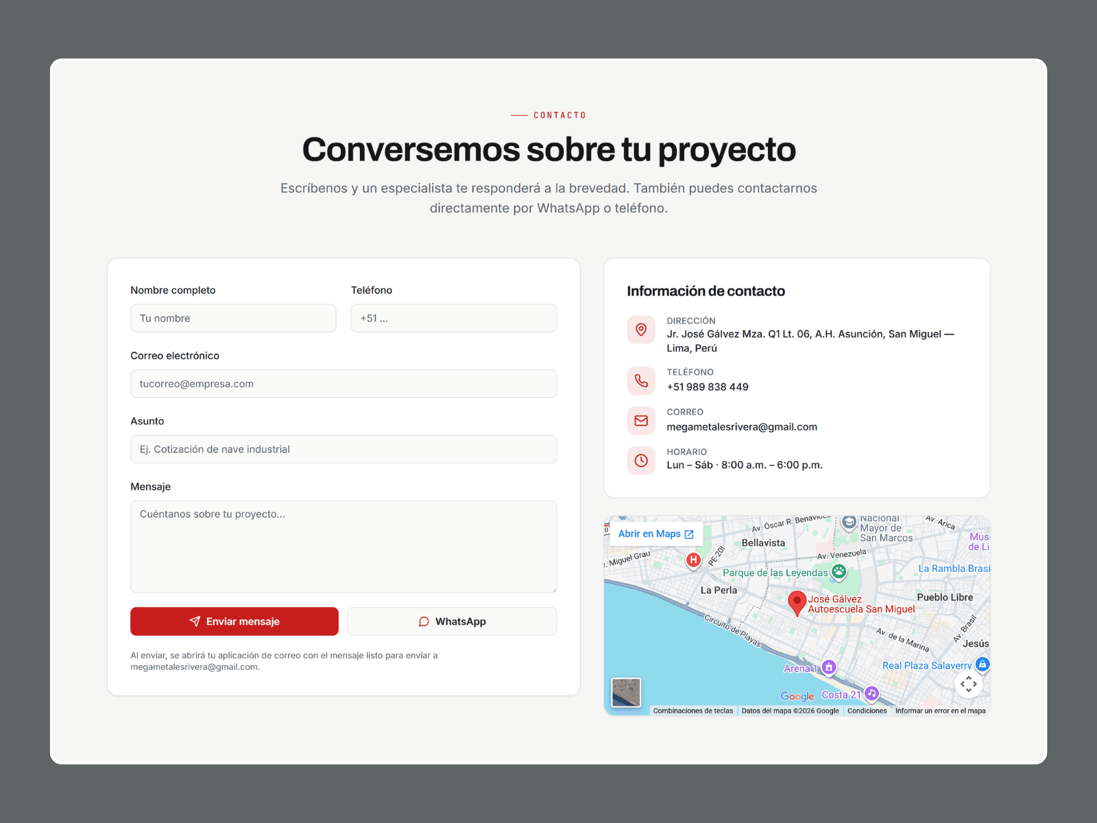 Presencia web profesional para Megametales — imagen 2