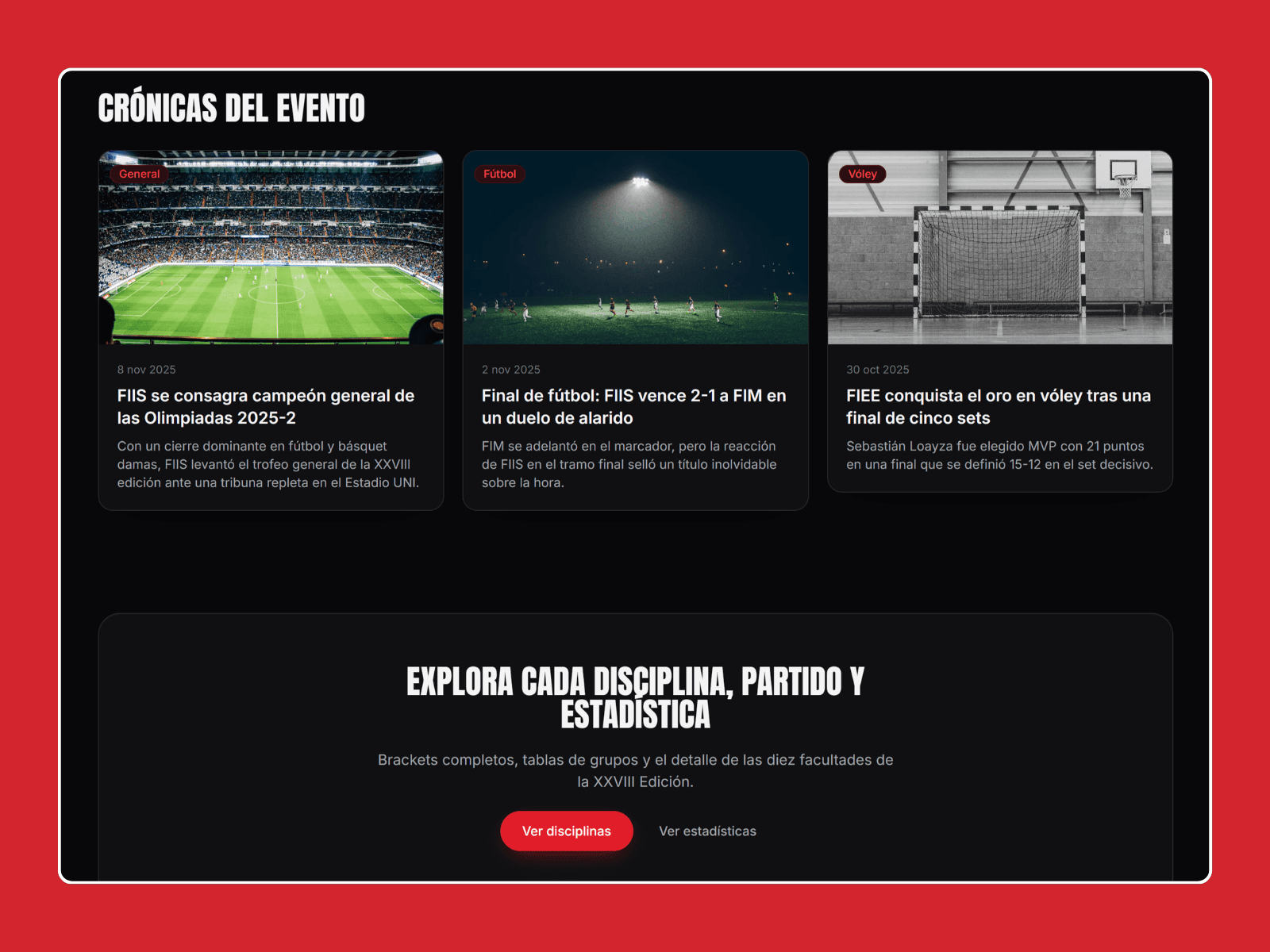Olimpiadas UNI: una sola plataforma con resultados en tiempo real — imagen 7