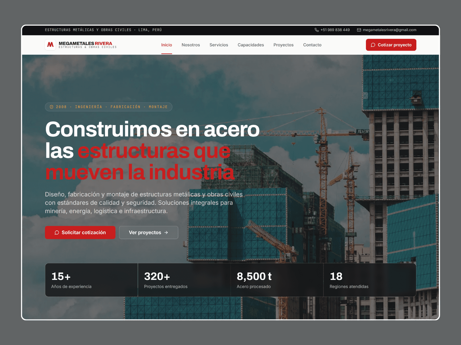 Presencia web profesional para Megametales