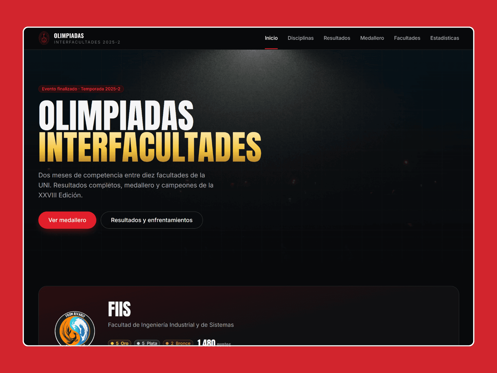 Olimpiadas UNI: una sola plataforma con resultados en tiempo real