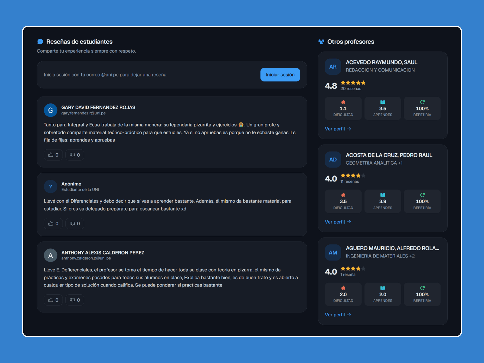 Califica Profesores: matricularse con información real — imagen 4